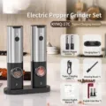 Professional electric salt and pepper grinder set with Type-C charging base and accessories - K2款底座充电款两支装