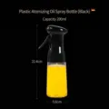 Black 200ml leakproof plastic oil spray mister bottle for kitchen cooking and BBQ. - 200ml Plastic Style / Black