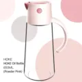 Pink glass oil dispenser bottle 650ML capacity with automatic opening lid for kitchen. - 650ml / Pink