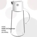 Automatic glass oil dispenser bottle with white lid and 650ml capacity for kitchen use - 650ml / White