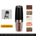 Automatic electric pepper grinder in black finish with an adjustable ceramic core - 4节电池黑色546X单件