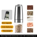 Electric pepper grinder made of stainless steel and acrylic, powered by 4 AAA batteries - 4节电池不锈钢546AX单件