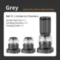 Set macina spezie elettrico grigio con unità motore e tre contenitori di ricambio - Grigio (Host e Due Contenitori) + Contenitore Grigio
