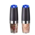 Set di macinapepe e macinasale elettrico in acciaio inossidabile con luce LED blu - Set con Zirconia Nera / Nero