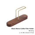 Soporte de filtros de café en madera de nogal y latón para preparación de café manual - Soporte de Filtro de Latón
