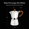 Large cream white Moka pot espresso maker 300ml capacity 460g weight - Single Moka Pot / 300ml / Off White