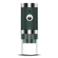 Professional portable electric coffee grinder in dark green with USB-C charging port - Green