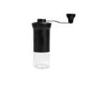 Molinillo de café manual portátil con manivela y frasco transparente para hogar y exteriores - Estilo Negro (SW-124)