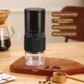 Portable electric coffee grinder with adjustable 30-gear ceramic core in black finish - Electric External Adjustment / Ceramic Core / Black