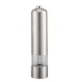 Elegante macinapepe e macinasale elettrico in acciaio inox con finestra trasparente - Testa Rotonda in Acciaio Inossidabile