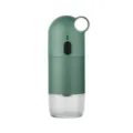 Portable electric coffee grinder in dark green with clear base for home and office - Green