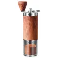 Molinillo de café manual con acabado de madera y contenedor transparente, herramienta útil. - Molinillo de Café Portátil con Veta de Madera (Caja de Color)