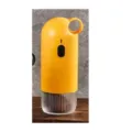 Portable mini electric coffee grinder with yellow finish and transparent bean container - Yellow