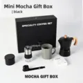 6-Piece manual coffee grinder and moka pot gift set in black specialty coffee kit - Black