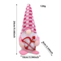 Valentine's Day Cupid gnome plush doll with pink checkered hat and red bow, 9.44 inch height - Male Style (With Bow) / 24cm