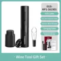 Professional electric wine opener set with foil cutter and vacuum stopper in matte black finish - Black ABS Rechargeable Model / Opener Aerator Stopper And Cutter