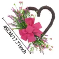 Heart-shaped artificial flower wreath door decoration measuring 45cm or 17.71 inches - J3-42 Spring Heart Wreath / Simplified Version