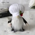 Christmas gnome chef plush doll with white hat and spoon, 21cm festive holiday decoration - Male Style / White Chef Festival Doll