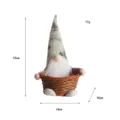 Gnomo di Natale decorativo in peluche con cesto di caramelle in vimini 33cm - Stile cappello bianco / Bianco