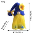Süße blau-gelbe Sonnenblumen Wichtel Plüschpuppe, dekorativer Zwerg mit langem Bart. - E3-18 Blauer Hut Sonnenblume Bart Stil