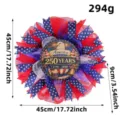 Patriottische Amerika 250ste Jubileumkrans met Amerikaanse Zeearend en Rood Wit Blauw - Amerikaanse Zeearend Mesh Krans (H1-32)