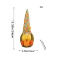 Plush autumn gnome figurine with pumpkin hat showing dimensions 13.38x6.29x5.51 inches - Pumpkin Hat Style / 34x16x14cm