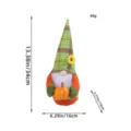 Thanksgiving fall harvest gnome plush with pumpkin and sunflower plaid hat tabletop decor - Green Plaid Hat Style / 34x16x14cm