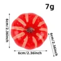 Small red artificial foam pumpkin with stripes 6cm diameter 7g for Halloween decoration - S3-34 Red and White Style