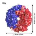 Patriotic American Independence Day fabric wreath door decoration with stars and stripes 30cm - 30cm/Pack