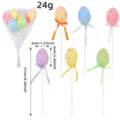 Floral foam Easter egg picks for holiday decoration, 6-piece set with dimensions - Flower Style (S2-26) / 6 Pieces Pack