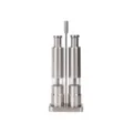 Portable manual press stainless steel spice pepper and salt grinder set with metal stand - Double Set (With Base)