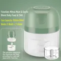 Mini hachoir électrique et presse-ail avec ensemble de deux tasses en couleur vert - Double Coupe Vert Herbe 100ML+250ML