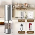Macinapepe elettrico in acciaio inox con cavo di ricarica Type-C e scatola regalo - Unità Singola (KYMQ-32A-H52) / Capacità 95ML / Argento Spazzolato (Acciaio Inossidabile)