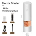 Set macinacaffè elettrico bianco con cavo USB-C e spazzola di pulizia - Bianco (Testa Obliqua Bianco USB) / 169mm*48mm