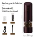 Macinacaffè elettrico portatile rosso vino con ricarica USB e accessori professionali - Rosso Vino (Testa Obliqua Rosso Vino USB) / 169mm*48mm