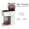 Elektrische Kaffeemühle in Weiß mit Reinigungsbalg und zwei Halterungszubehörteilen - White Coffee Grinder with Bellow / US Stecker / Weiß