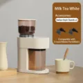 Elektrische Kaffeemühle in Milchteeweiß mit zwei Espresso-Halterungen und diversem Zubehör - Milchtee-Kaffeemühle (BC-883)