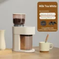 Elektrische Kaffeemühle in Milchteeweiß inklusive Zubehör und Reinigungsgebläse - Milchtee-Kaffeemühle mit Balg (BC-883)