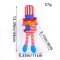 Patriotic Independence Day gnome doll with flag design, 13.4 inch SKU size illustration. - Male Long Leg Gnome