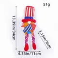 Patriotic 4th of July Independence Day gnome plush doll decoration with USA flag patterns - Female Long Leg Gnome