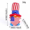 Patriotic Independence Day gnome plush with American flag heart and size dimensions - Male Short Leg Gnome