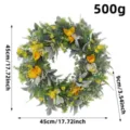 Couronne de tulipes jaunes de style européen pour la maison et le jardin, 45 cm 17,72 pouces - Tulipe Jaune (H3-8) / Jaune