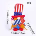 Handmade patriotic Independence Day gnome plush with Uncle Sam hat, 7.87 inches tall decoration - Female Short Leg Gnome
