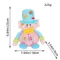 Cute Christmas elf stuffed doll with blue top hat and Merry Christmas embroidery, 25cm tall - Sitting Top Hat Style