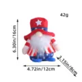 Patriotic gnome doll with USA flag design, 16cm height measurement display - American Gnome Red Hat (C1-2)