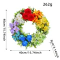 Colorful spring artificial flower wreath door hanging 15.7 inch rainbow floral decoration - J3-13 Rainbow Artificial Flower Wreath