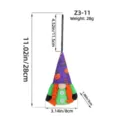 Cute luminous Halloween gnome plush hanging ornament with size and weight details - Gnome Doll (Z3-11) / Green Body