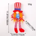 Patriotic USA Independence Day gnome plush doll ornament with dimensions, 30cm height - Independence Day Long Leg Light Female (C1-10)