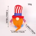 Independence Day patriotic gnome plush with American flag hat, 18cm height and 50g weight - Independence Day Short Leg Light Male (C1-11)