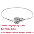 Elegant silver metal spring belt featuring a rose flower buckle for women's dresses - Style A Double Rose / Silver